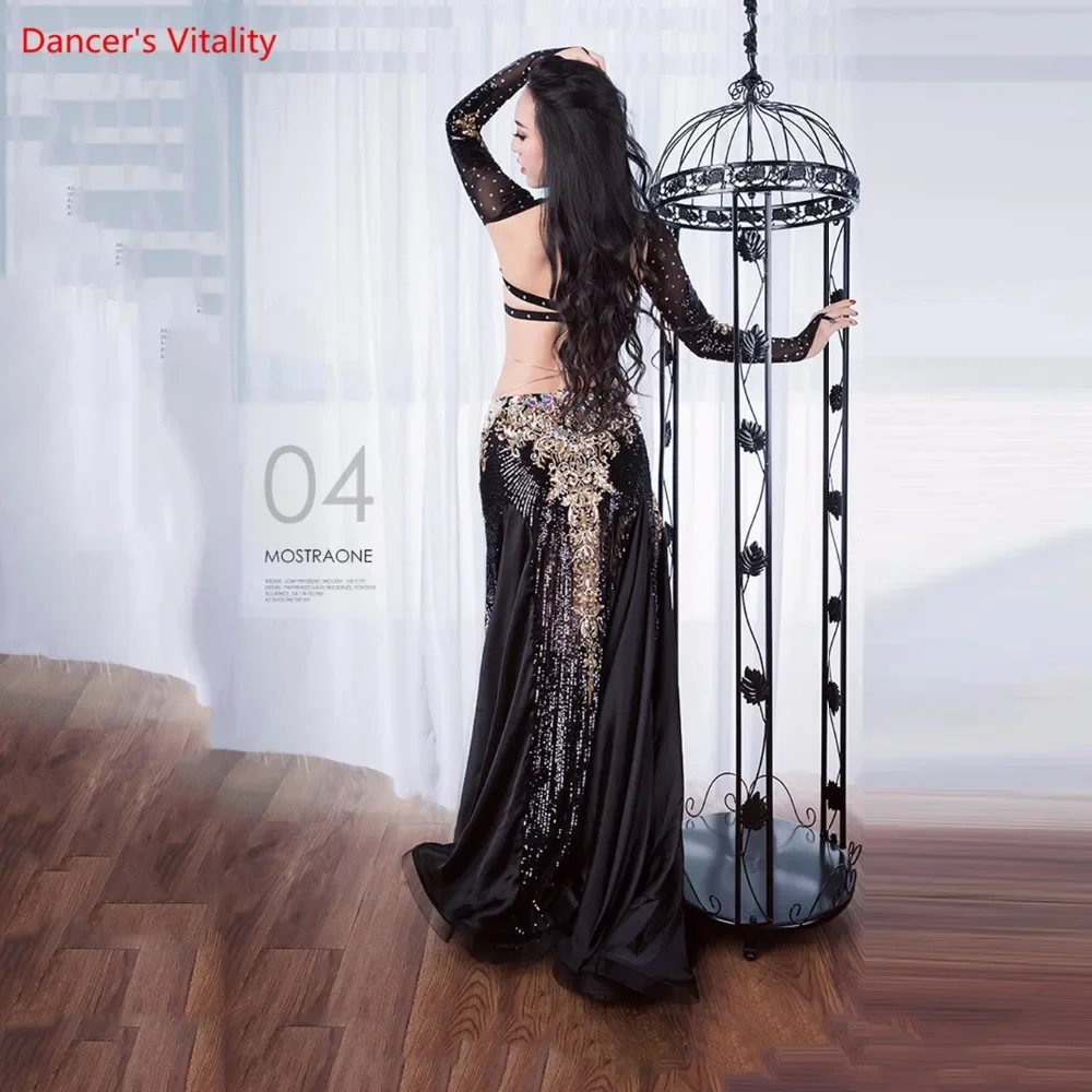 Women Belly Professional Dancing Costumes Ladies 2018 NEW Dance Dresses Belly Dance Luxury Bra + Long Skirt 2Pcs / Set Suit