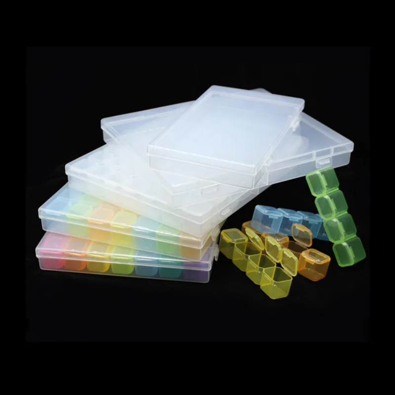 Transparent/Colorful Detachable Element Box Plastic Container Tools Multiple Grids Screw IC Chip Electronic Parts Storage Box