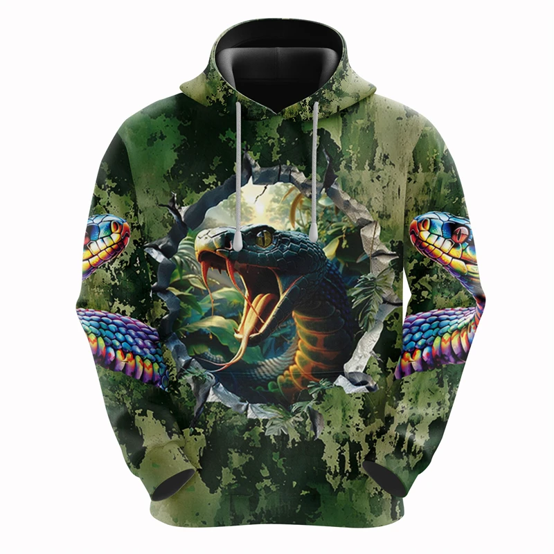 

Snake Pattern Hoodies 3D Print Men Women Hooded Sweatshirts Personalized Fashion Harajuku Streetwear Oversized Kids Tracksuit