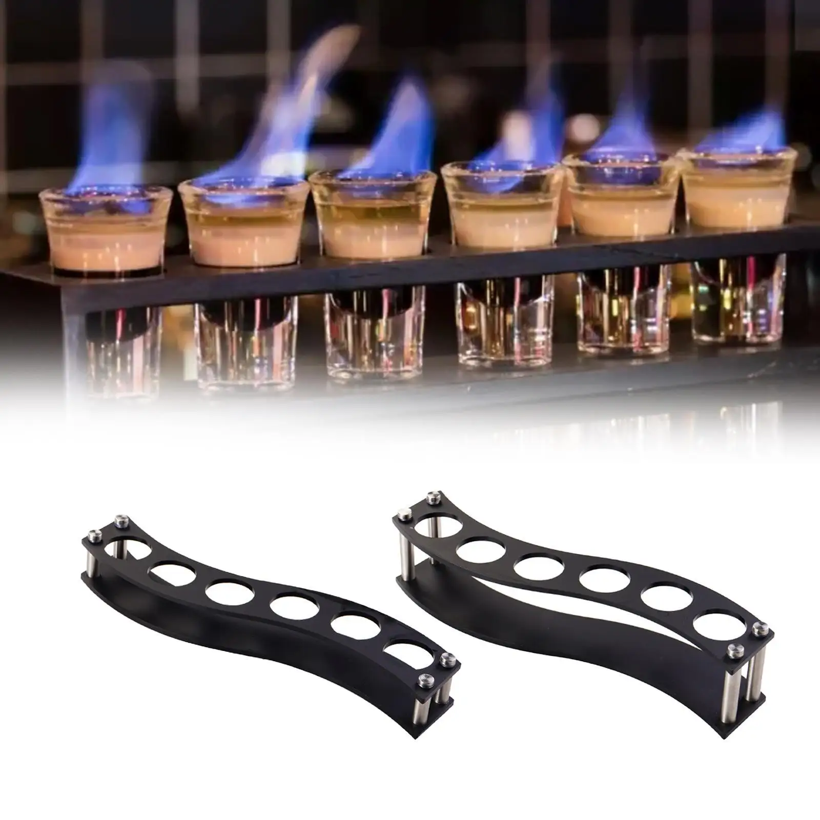 

Shots Glass Holder Acrylic Glass Cup Tray Rack for Kitchen Buffet Exhibition