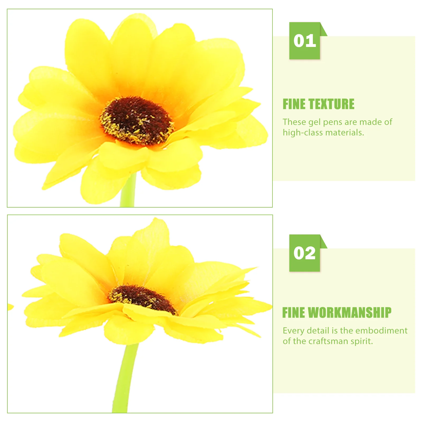 

4pcs Neutral Sunflower Design Black Core Smooth Writing Office Sunflower Pens Supplies Student Stationery Gel Pen