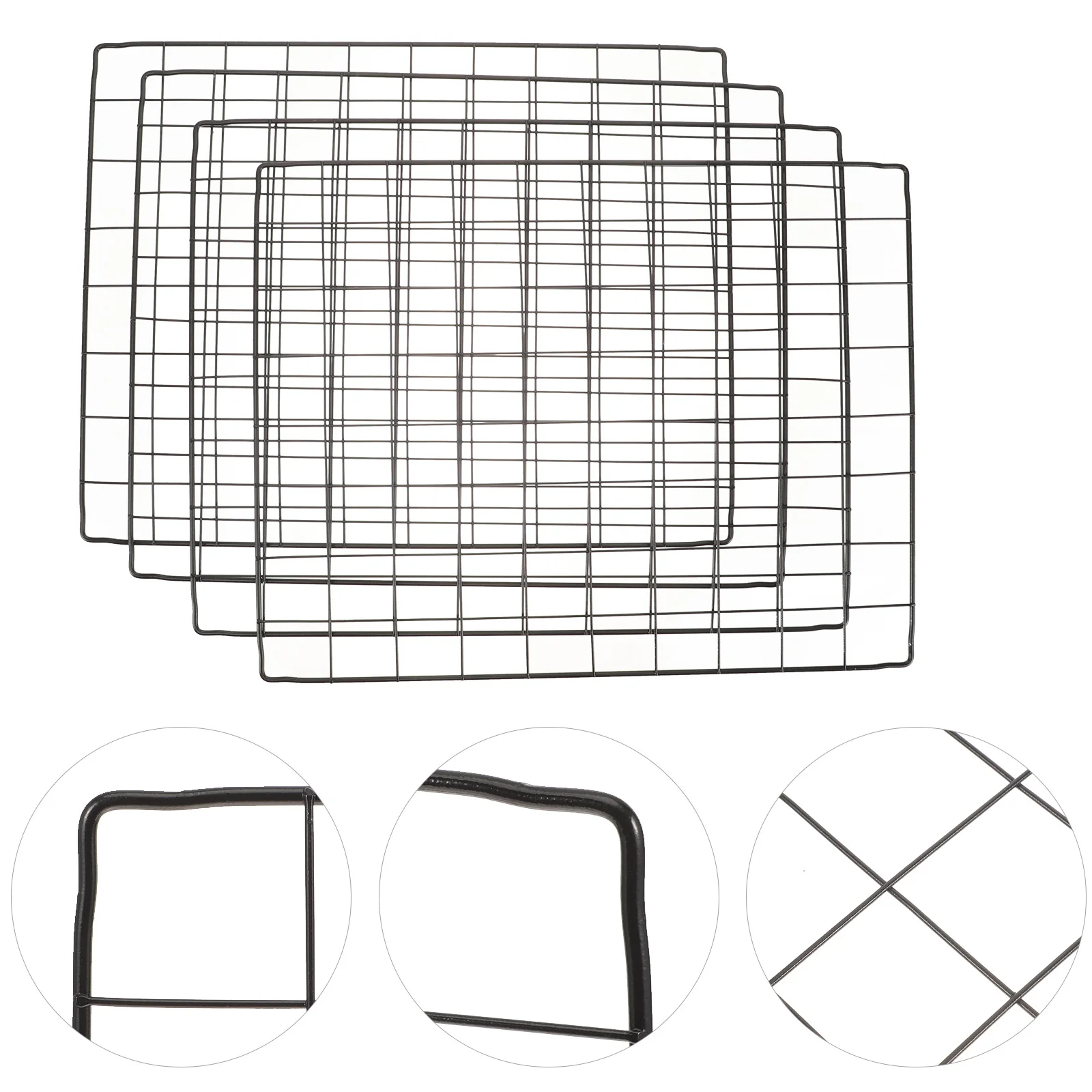 

4 PCS Dog Cage Pet Accessories Portable Fence Playpen for Puppies Indoors Mesh Rats Pets Black Multifunctional Diy Baby