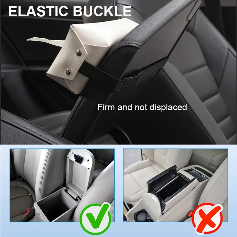 1PC PU Leather Car Tissue Box Universal Sun Visor Armrest box Tissue Box Holder Auto Interior Backseat Storage Box Decoration