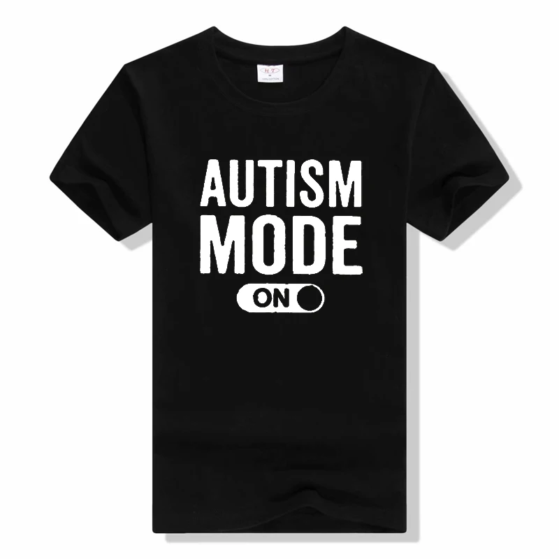 Funny Made Best Autism Mode On T Shirts Man Sunlight cotton Tee Shirts For Men Pop Top Short sleeve