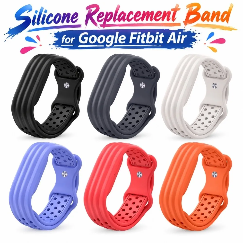 Soft Silicone Strap Hole Design Adjustable Replacement Sport Band Water Resistant Comfortable for Google Fitbit Air