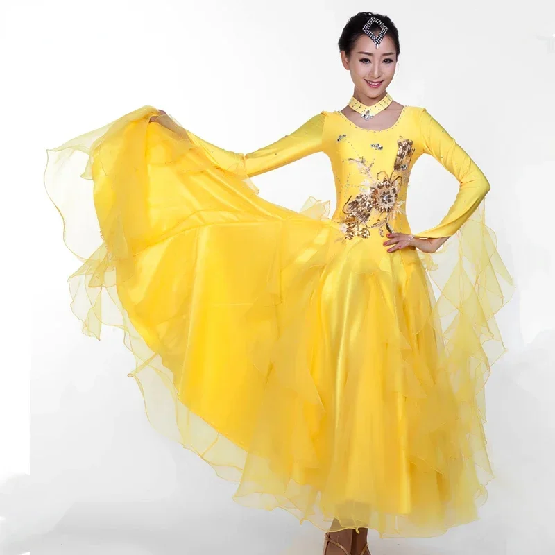 

Ballroom Dance Competition Dance Dresses Female Waltz Performance Costumes National Standard Tango Foxtrot Modern Dance Dress