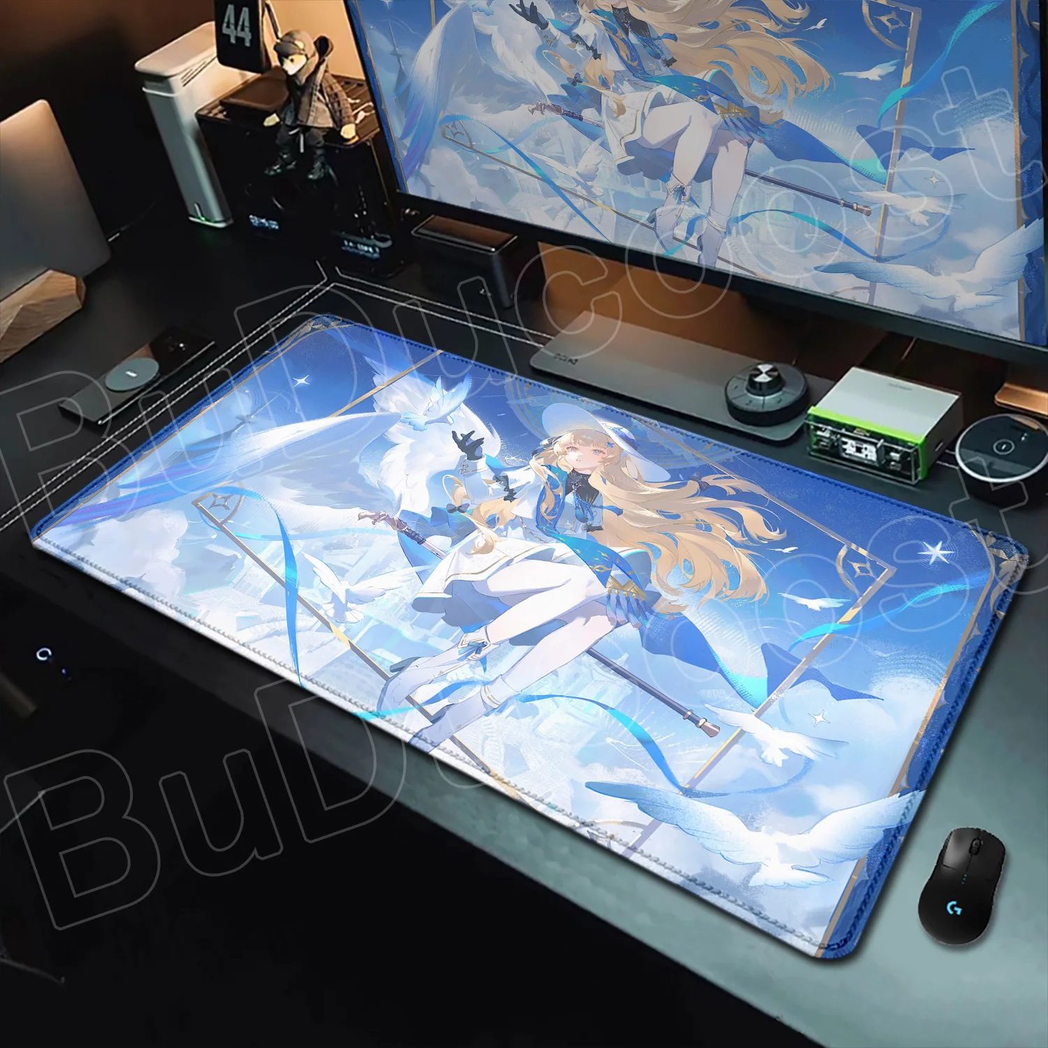 

Kawaii Girl Phoebe Mouse Pad Wuthering Waves Rubber Game Laptop Play Mat Extra Large Anime Non-slip Mouse Pad Gaming Accessories