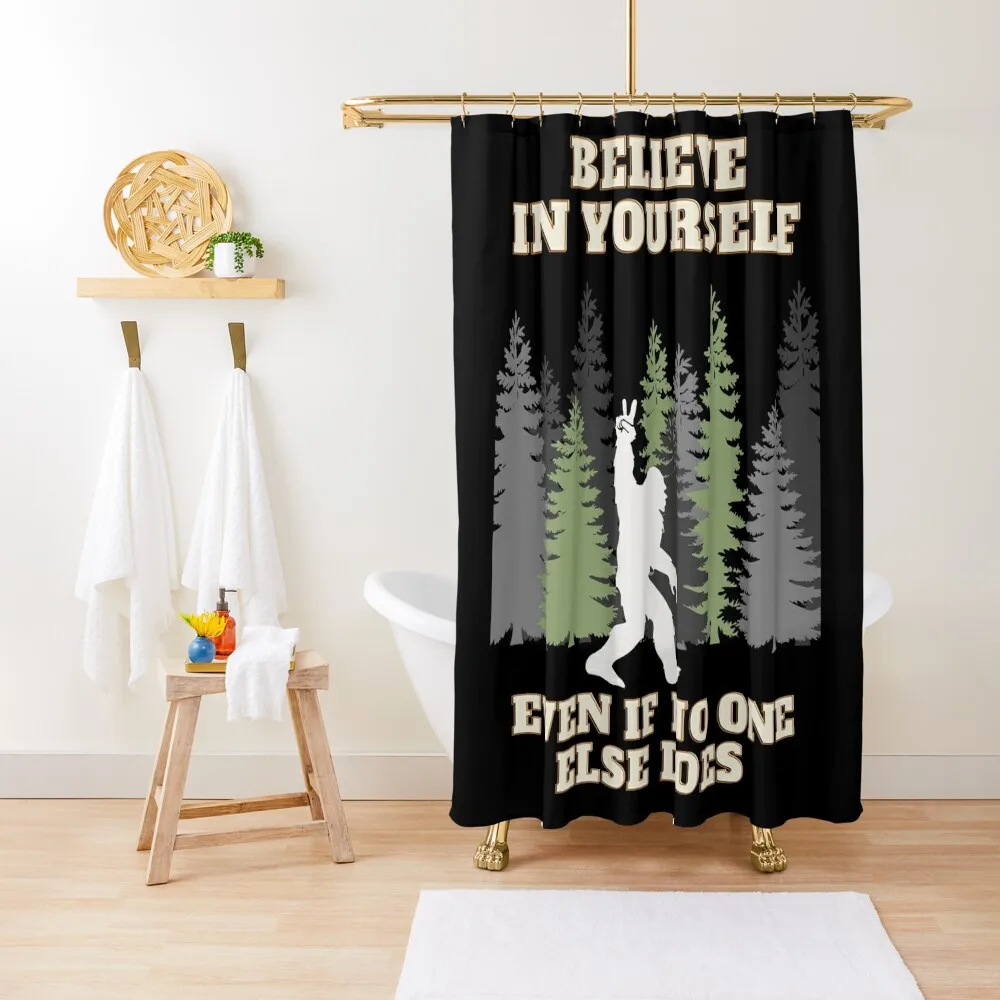 

Believe in Yourself, Bigfoot Shower Curtain Anime Shower Waterproof Bathroom Shower Cute Curtain