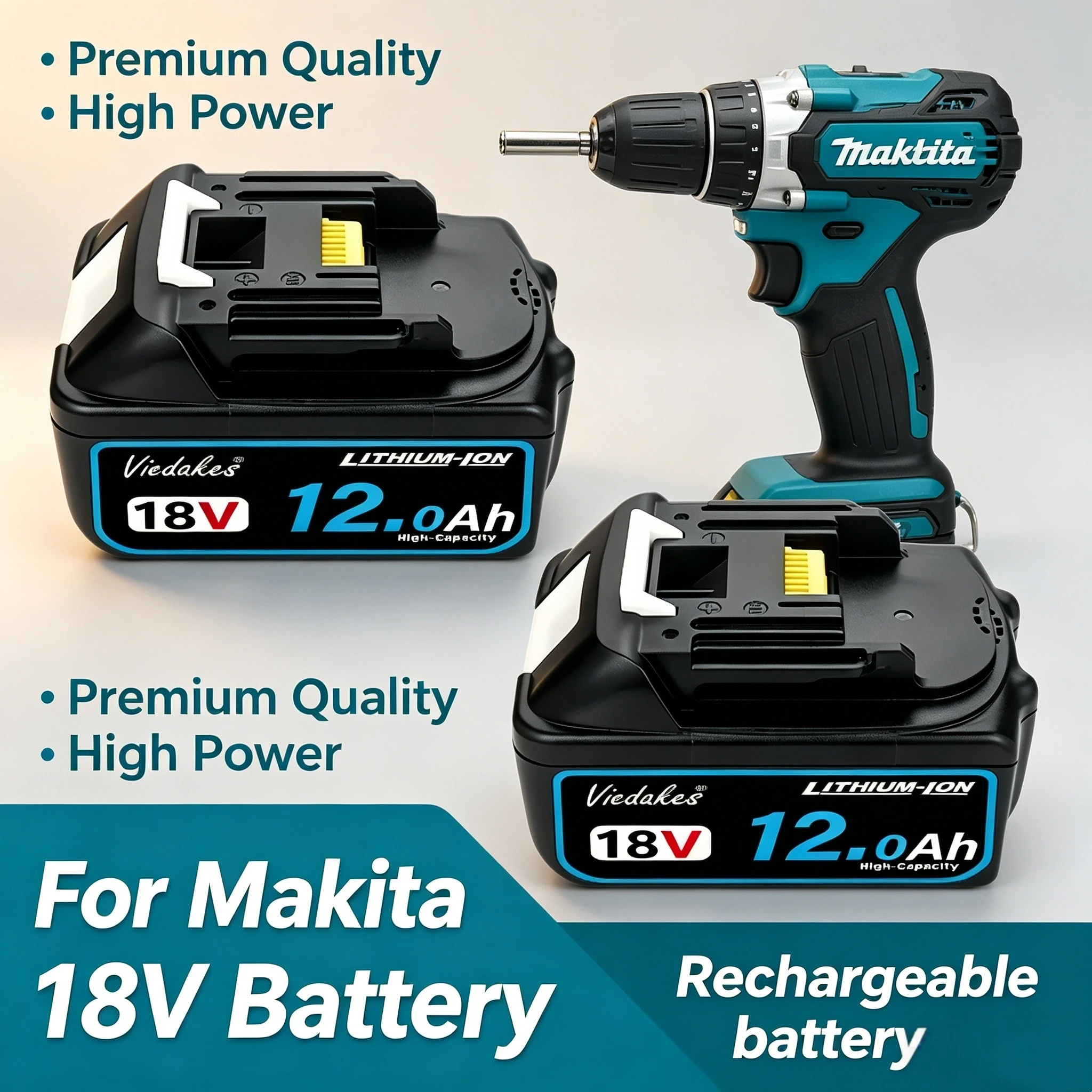 

Original DTW700 DHR202 DGA404 BL1850 BL1860 for Makita 18v Battery, for Makita 18V 12.0Ah Battery, DDF487 DTD173 DJV182 HR140Z