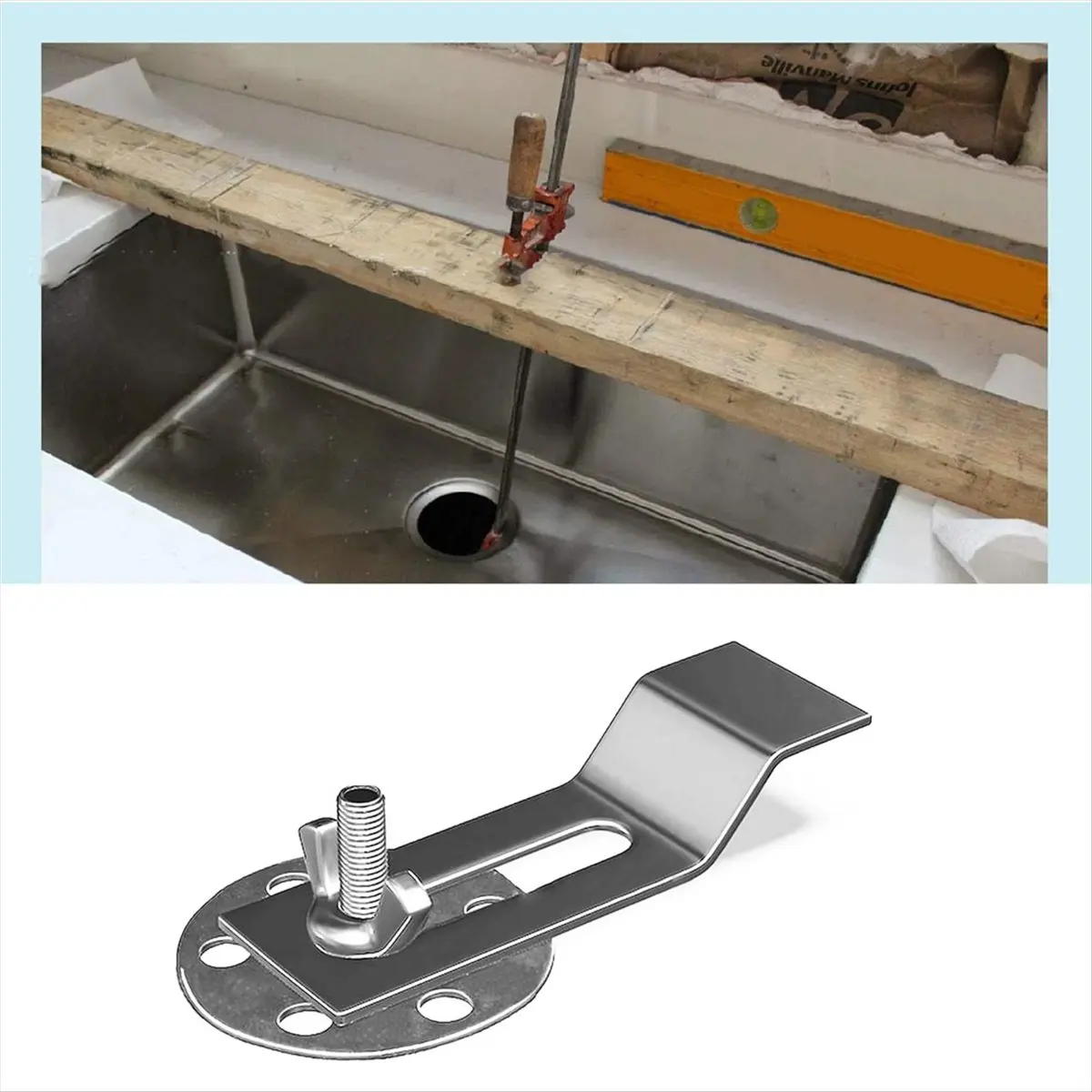 10 قطعة مشابك بالوعة، دعامات حوض سفلية، مشابك دعم حوض المطبخ والحمام والسيراميك المقاوم للصدأ #3