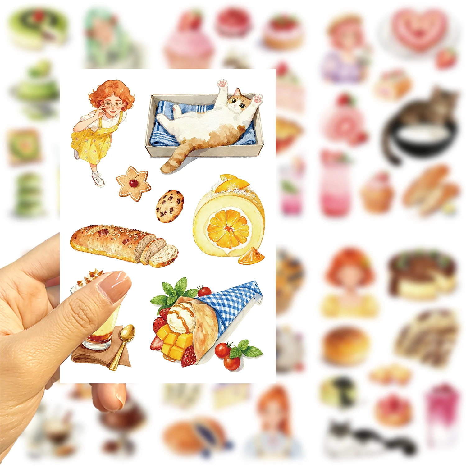 8/16/24pcs 프랑스 컨트리 디저트 얼굴 만들기 퍼즐 스티커 나만의 DIY 게임 만화 직소 퍼즐 교육용 장난감 선물