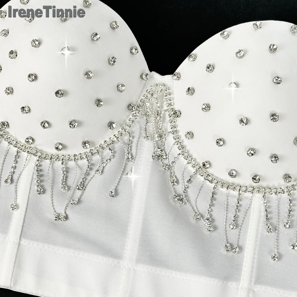 IRENE TINNIE موضة شرابة مطرز بالخرز للنساء Y2k بوستير حمالة صدر ملهى ليلي مشد مرحلة الحفلات سترة علوية مقصوصة Ropa De Muje 2025 #4