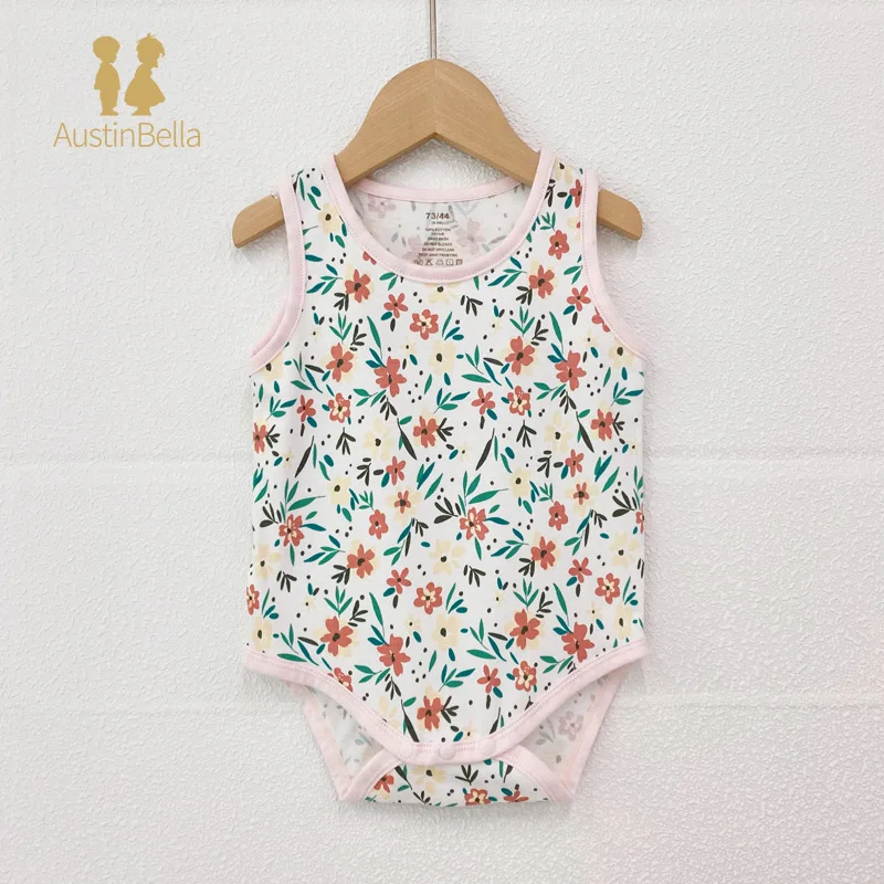 

Summer Baby Bodysuits Sleeveless Vest for Baby Girls Romper Triangle Jumpsuit Printed Cotton Clothing Newborn Baby Girl Clothes