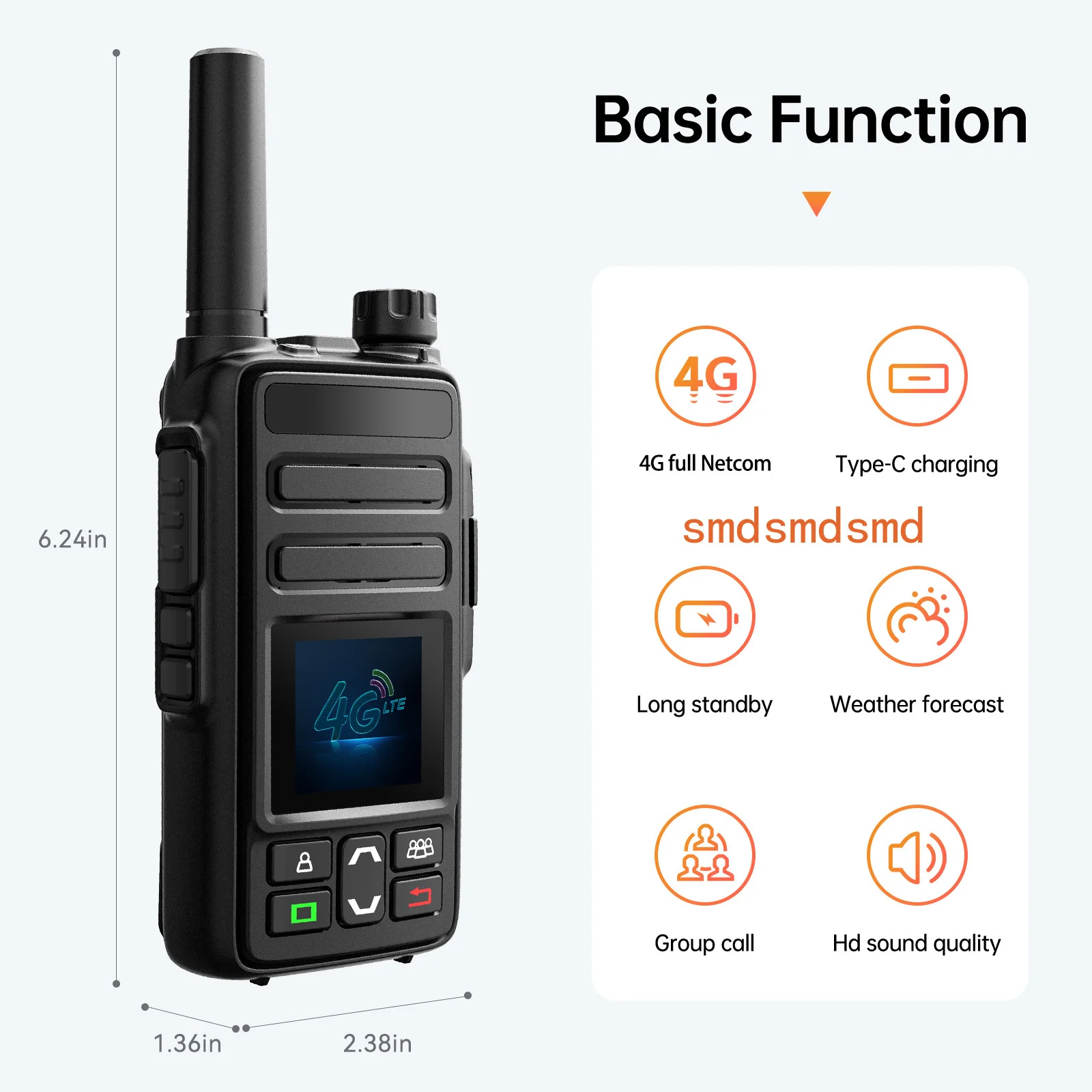 Global PTT 4G Sim Card Radio Work with REAL POC PTT WIFI Radio 5000km Talk Range