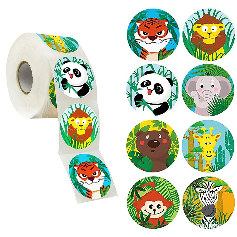 50pcs/wad Animals cartoon Stickers for kids classic toys sticker school teacher reward sticker Various styles designs pattern