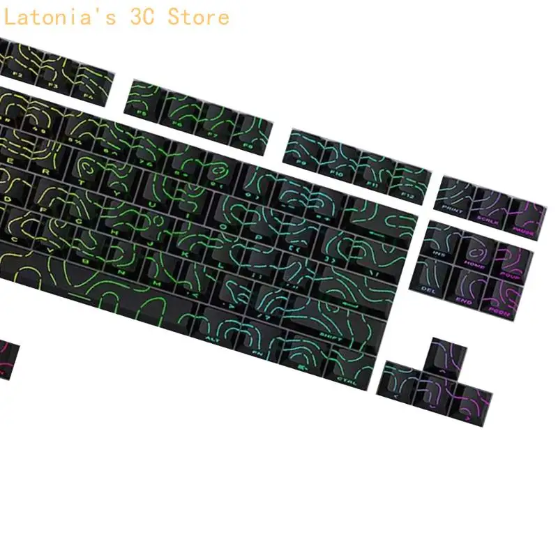 Originalhöhen-Seitengravur-Tastenkappen, Premium-PBT-Contour4.0-Design für 61 64 68 75 84 mechanische Tastaturen X3UB – Detail 7