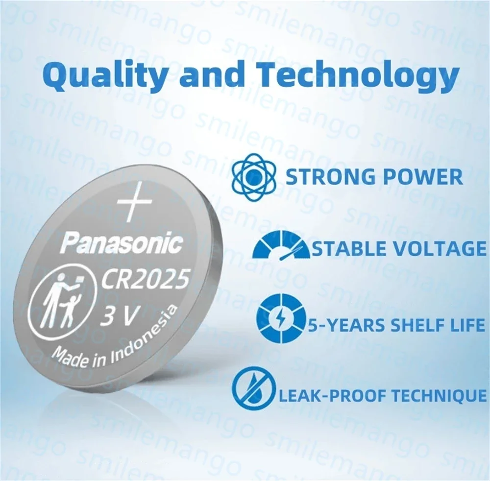 Original Panasonic 2-50 Uds CR2025 pilas 3V batería de litio ECR2025 para Control remoto de coche reloj placa base botón pilas de moneda