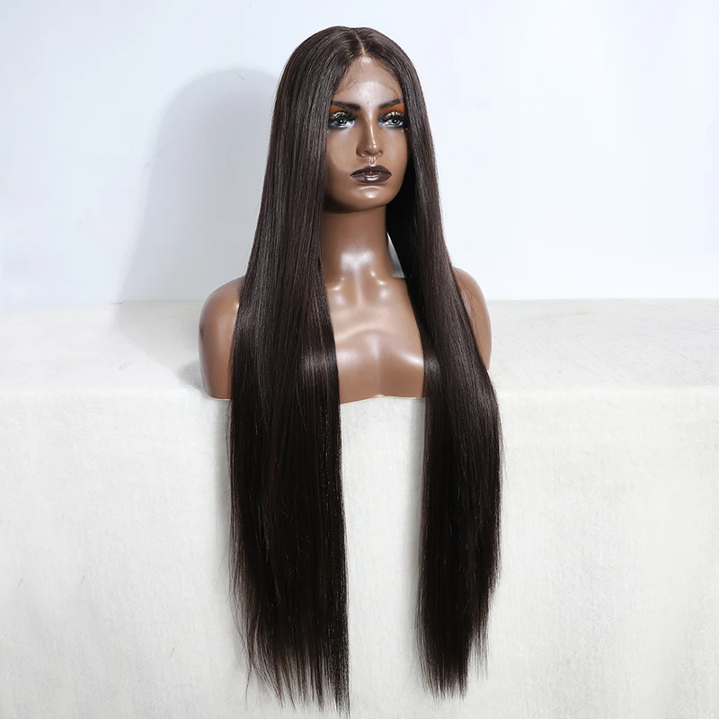 Синтетический парик на сетке спереди длиной 36 дюймов, прямой, часть парика, блонд, коричневый, для женщин, синтетический