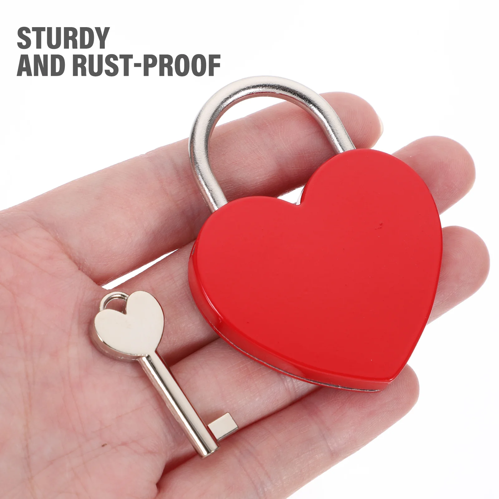 Pink Keychain Heart Lock Small Backpack Locks Locker Padlocks Metal with Keys Luggage Suitcase Lovers