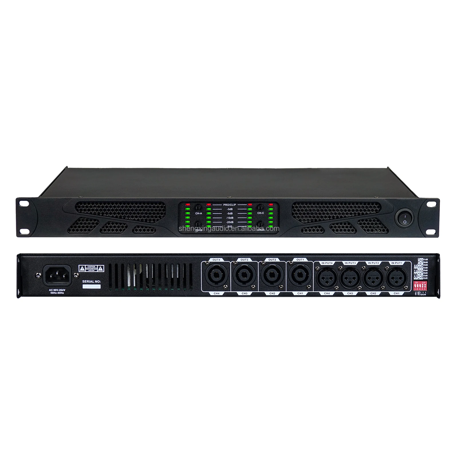 

\BG4.6 Digital Amplifier 4-channel Amplifier Audio Mixer Suitable for Bars Conference Rooms Class D Amplifier