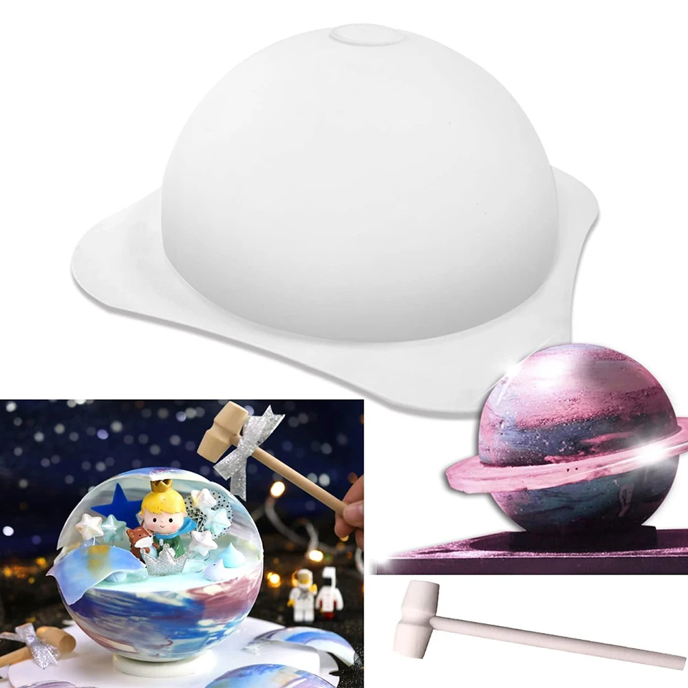 แม่พิมพ์ซิลิโคนทรงกลมทรงกลมทรงกลมทรงกลมทรงกลมสำหรับอบเค้กทรงโดมชามทรงโดมทำจากซิลิโคนขนาดใหญ่1/2ชิ้น