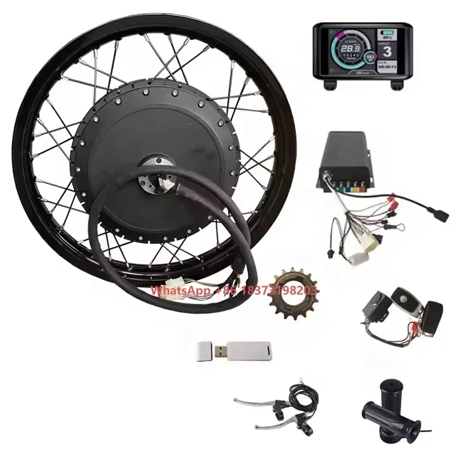 

19 to 21 Inch 72V 96V 8KW QS 273 V3 Motor Hub Motor Electric Motorcycle Conversion Kit with 150A Sabvoton Controller