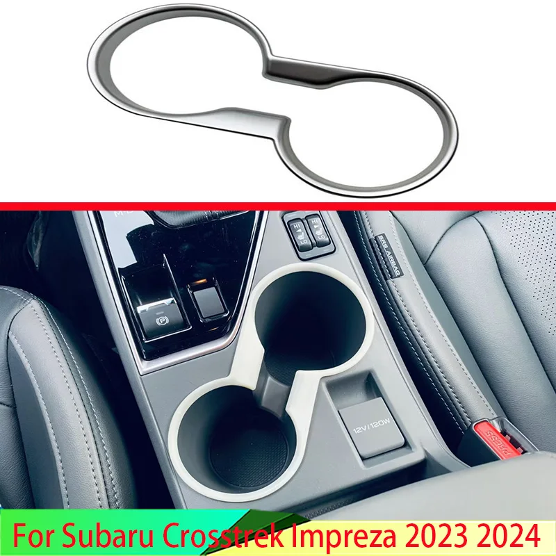 For Subaru Crosstrek Impreza 2023 2024 Front Center Console Cup Drink Holder Cover Trim Bezel Frame Molding Garnish Decoration