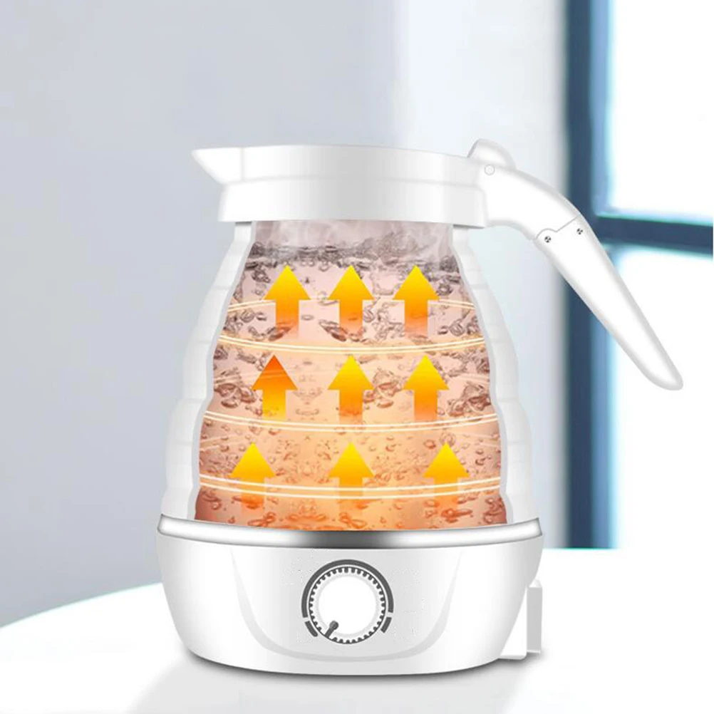 

600Ml 800W Folding Electric Kettle Stainless Steel Silicone Body 4 Min Quick Heat 110V 220V Portable for Home and Outdoor Use