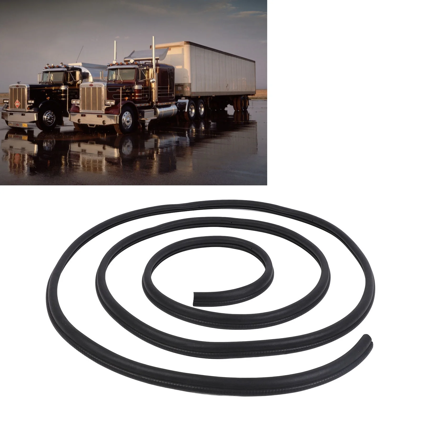 

Car Door Weatherstrip Trim R60-6001-650 13.5ft Rubber Wind Proof Noise Isolation Replacement for Peterbilt 377 379 330 360 370 3