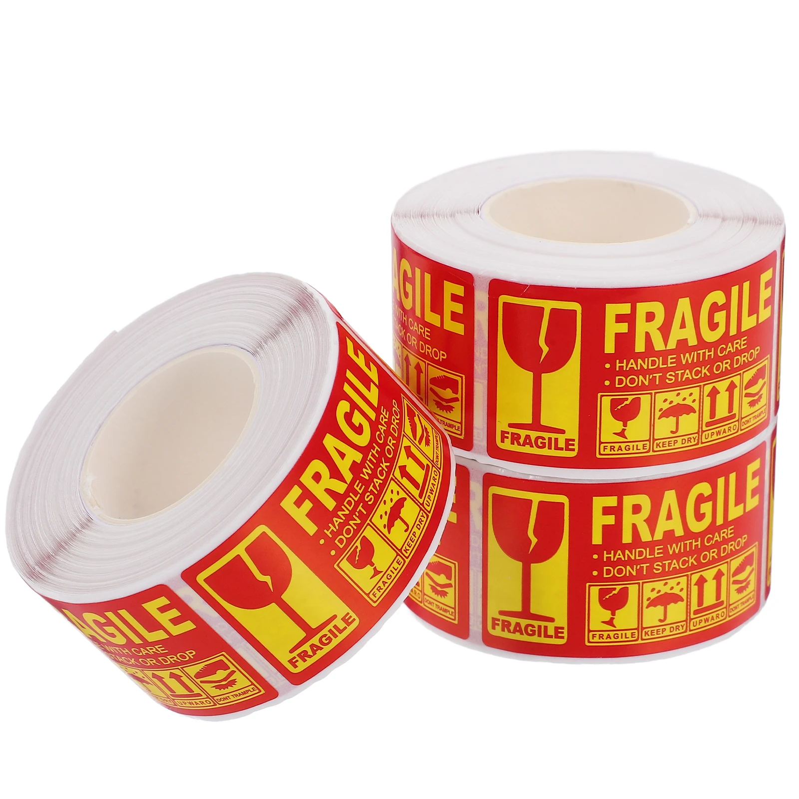 

3 Rolls Fragile Label Glass Stickers for Shipping Adhesive Packaging Warning Item Reminder Labels Moving Tape Caution