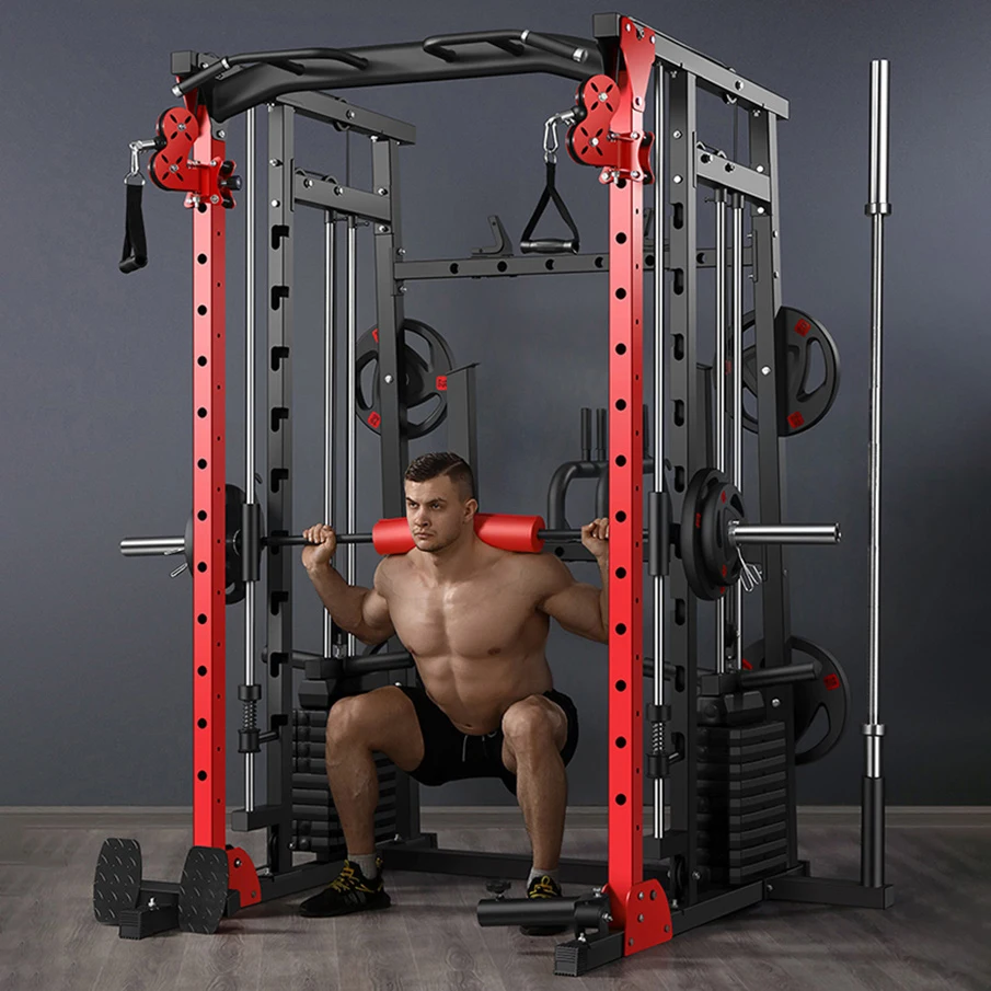 EXUAN 2023 New Comprehensive Fitness Machine Gym Commercial Multifunctional Smith Weightlifting Squat Gantry