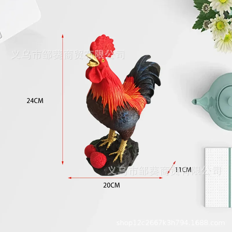 Chinese-style large rooster resin ornament for living room entrance decoration