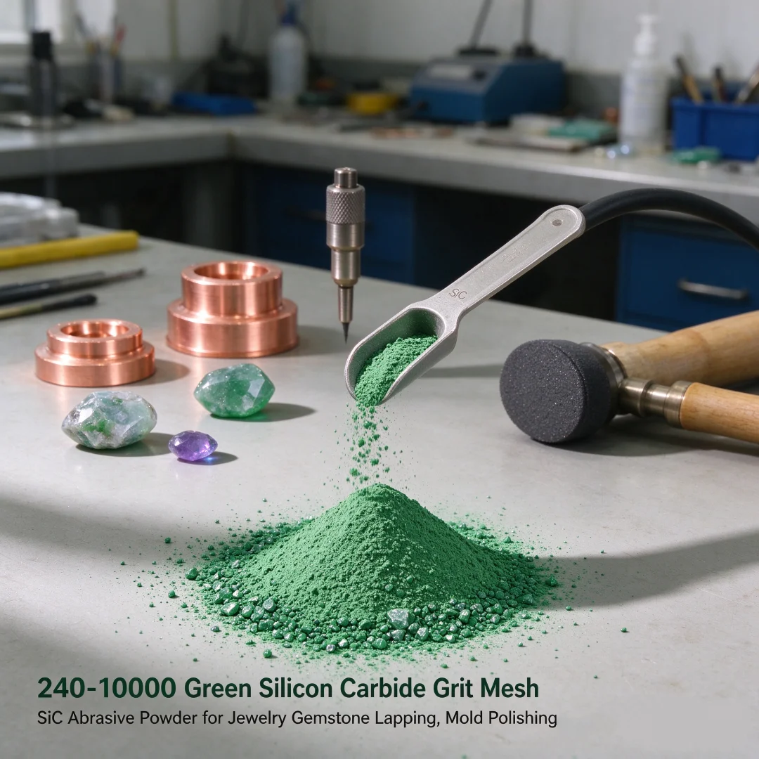 240-10000 Green Silicon Carbide Grit Mesh SiC Abrasive Powder for Jewelry Gemstone Lapping, Mold Polishing, Surface Sandblast