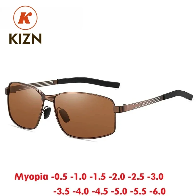 

XUKA Polarized Myopia Sunglasses Square Frame Men Alloy Prescription UV400 Driving Glasses Optics Outdoor Eyewear -0.5 to -6.0