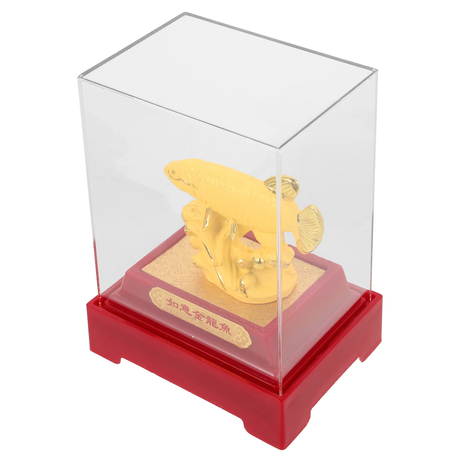 

High Quality Golden Statue Resin Home Decor Mini Dragon Fish Ornament Living Room Office Tabletop Decorative Fish