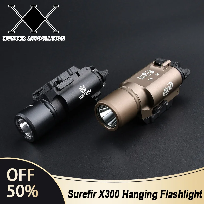 

Tactical Airsoft Surefir X300 Metal Pistol Light Fit 20mm Picatinny Rail Weapon Gun Hunting Scout Lanterna Torch LED Flashlight