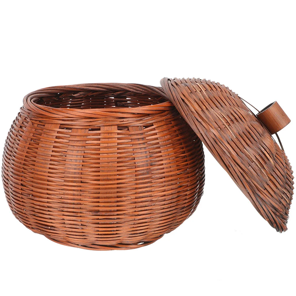 

Retro Pumpkin Basket Holder Wicker Storage Baskets Household Decor Fruit Snack Container Kitchen Accessories