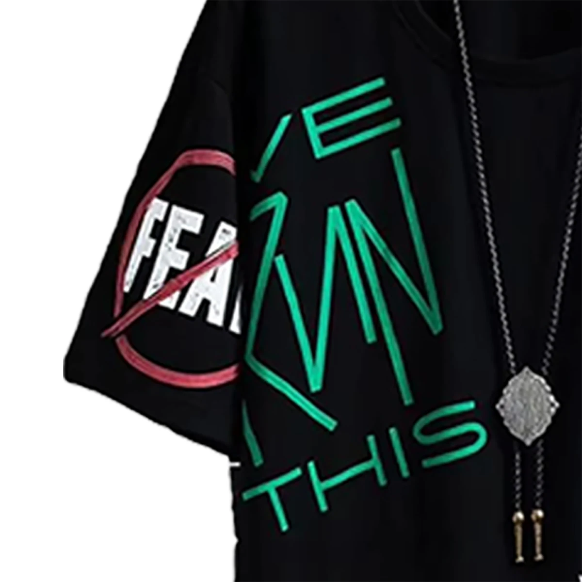 تي شيرت رجالي برقبة دائرية وأكمام قصيرة بنمط مطبوع عصري متوفر باللون الأسود والأخضر بألوان أخرى #5