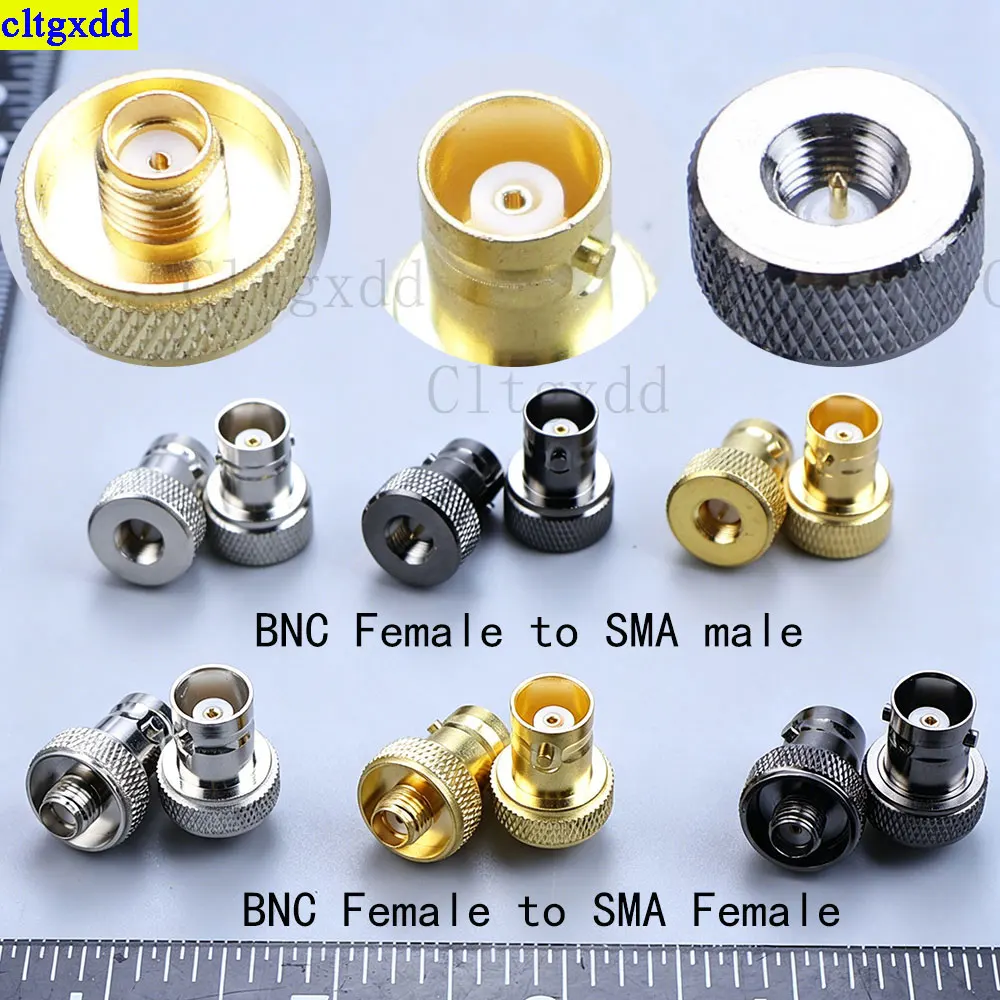 

Cltgxdd 2piece BNC SMA Adapter BNC Female to SMA Male/Female Adapter Gold Plated Silver Black Nickel Plated SMABNC-JK Adapter