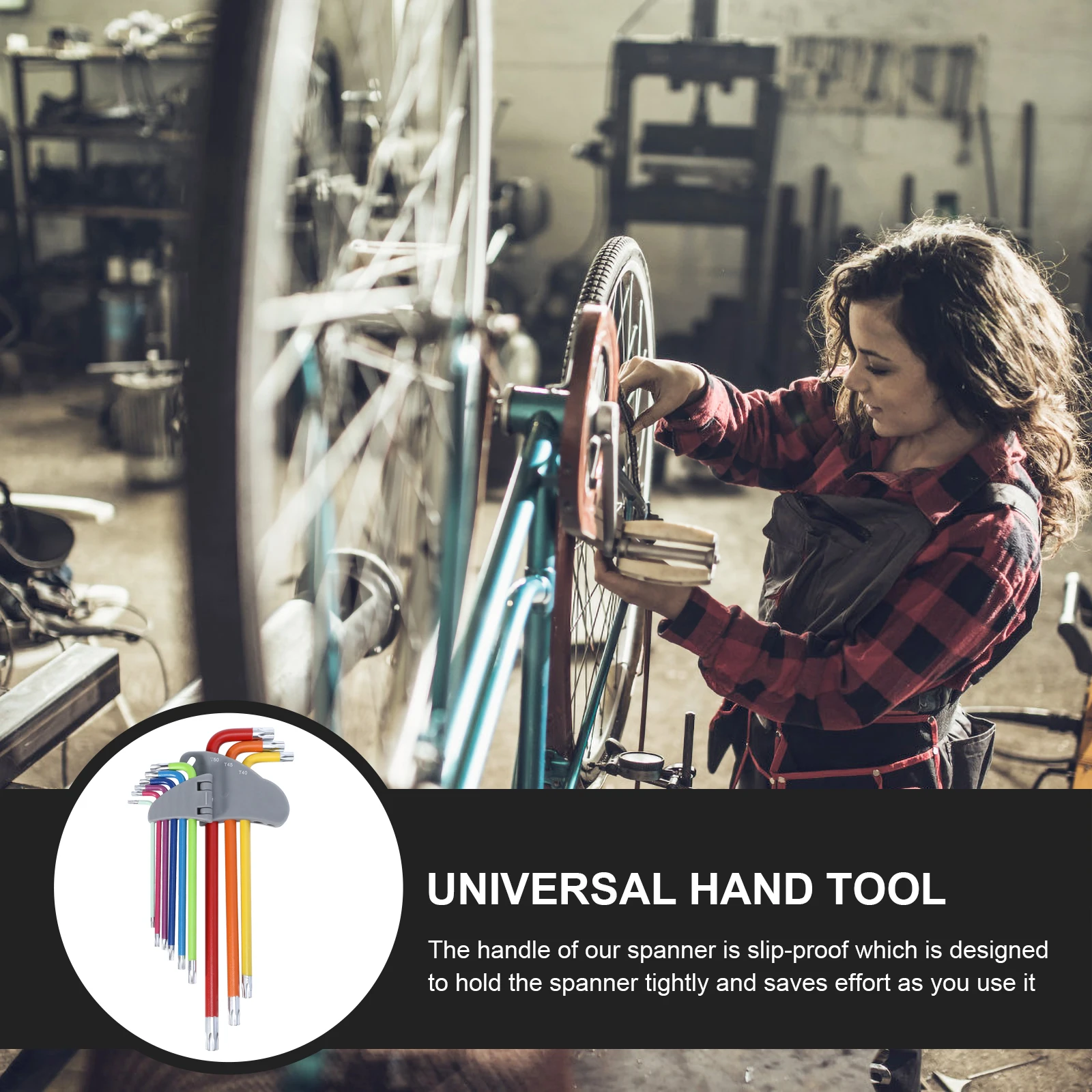 

9Pcs Colored Steel Hexagon Wrenches Multi-Function Repair Spanner Kit Handy Repairing Tool