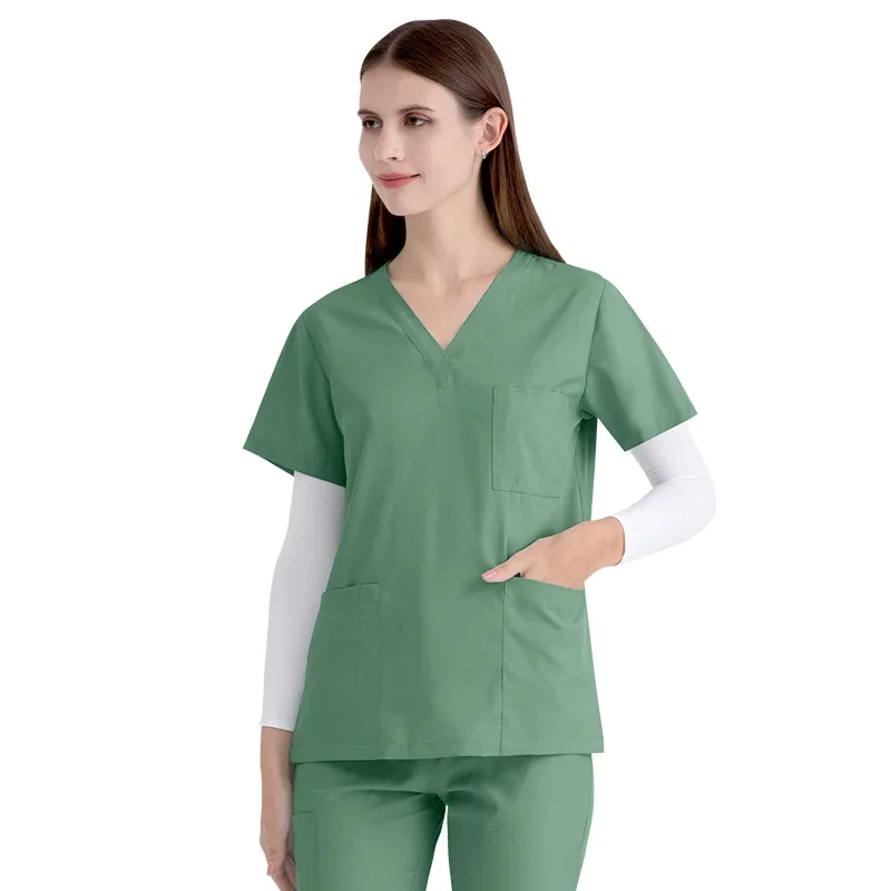 New Operating Room Short Sleeve T-Shirts Scrub Tops Hand Washing Clothes Women Work Clothes Nurses Doctor Work Wear & Uniforms