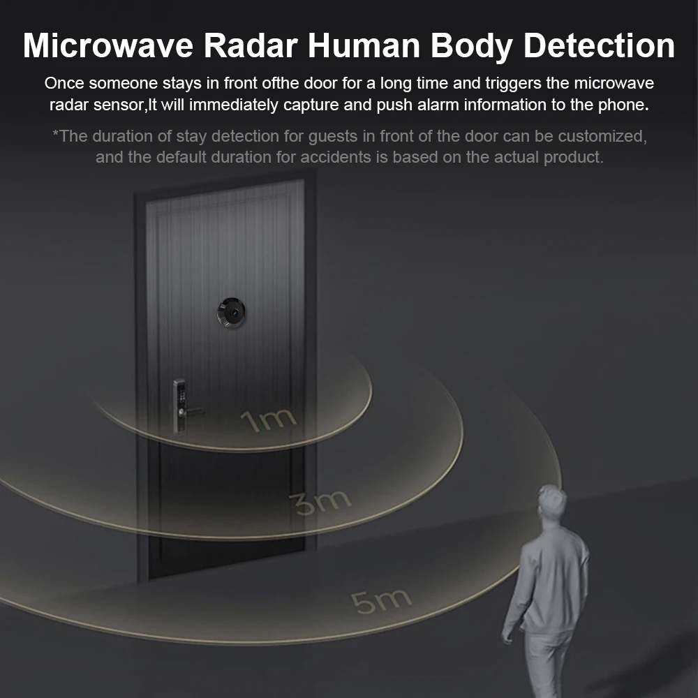 Mini 1080p tuya vida inteligente app controle remoto casa visualizador digital olho mágico porta olho wifi sem exposição vermelha câmera de visão noturna