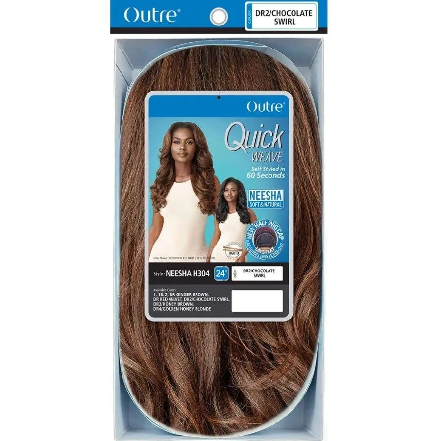 نصف باروكة صناعية سريعة المنسوجة للارتداء اليومي والمناسبات الخاصة NEESHA H304 بلون مخملي أحمر مع مظهر طبيعي وEa