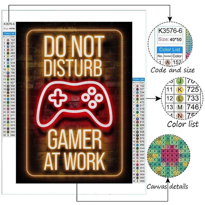 Leep Game Repeat Gaming DIY New 5D AB Diamond Painting Gamer Full Square Diamond Mosaic Embroidery Rhinestone Pictures