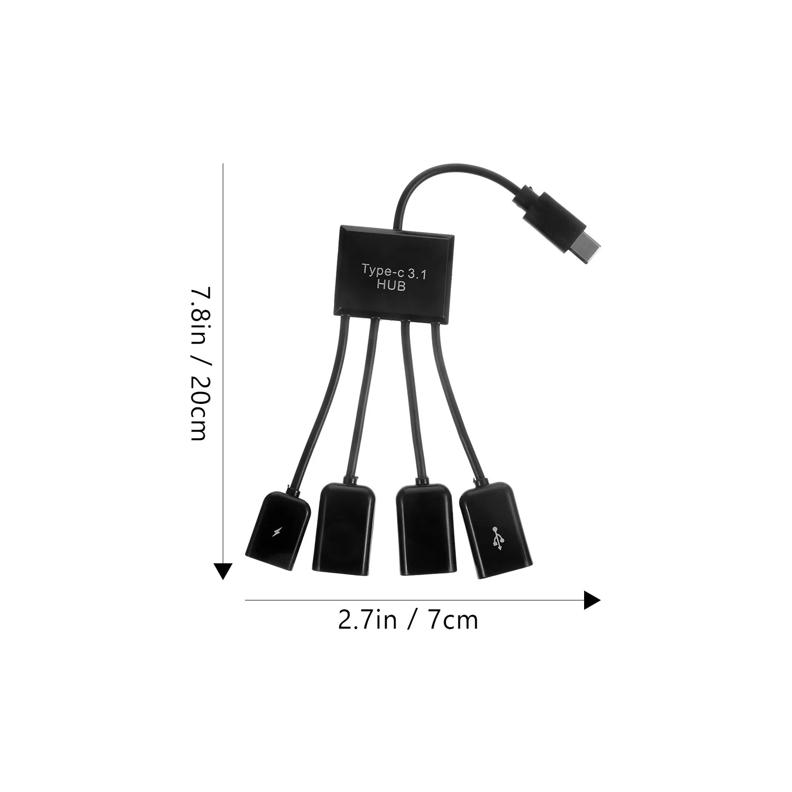 1 Juego USB 2,0 4 puertos Hub convertidor Otg extensión divisor adaptador para ordenador portátil teclado de escritorio negro