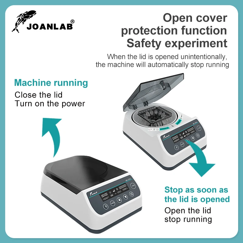 JOANLAB PCR Centrifuge Machine Laboratory Digital High Speed Plasma Centrifuge 12000RPM 0.2/0.5/1.5/2ml Centrifuge Tube MC-12Pro