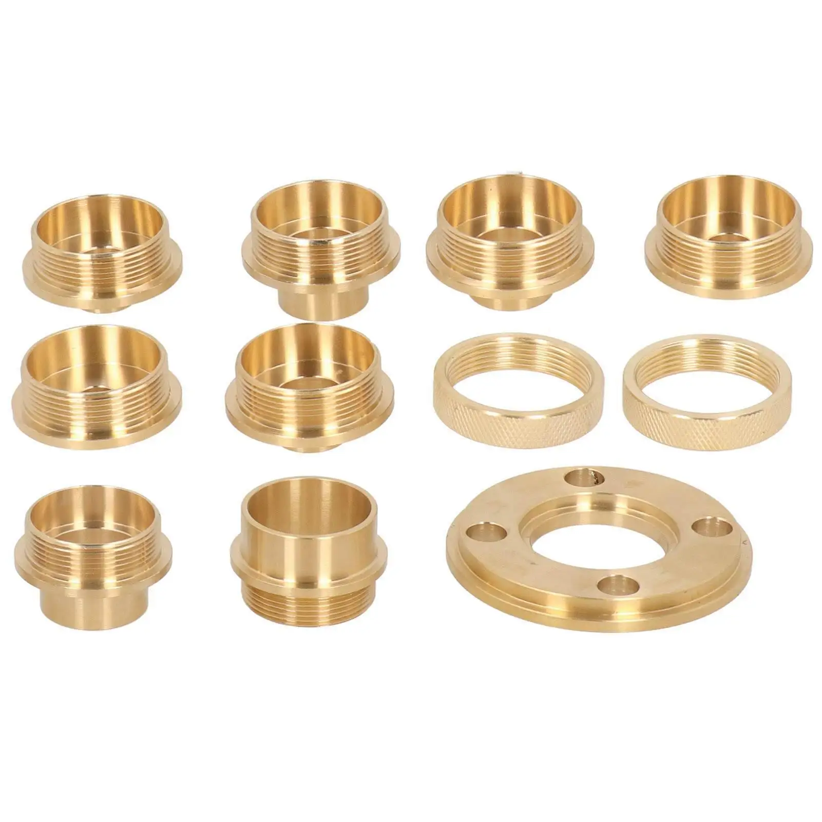 11-Piece Brass Router Template Guide  with Lock Nut Adapter - Essential Router Accessory Set