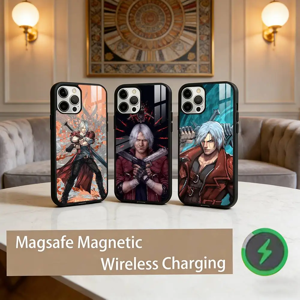 

Game D-DEVIL MAY C-Cry Phone Case For iPhone17,16,15,14,13,12,11 Plus,Pro Max Magnetic For Magsafe Wireless Charging