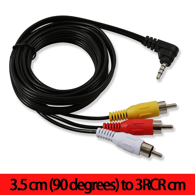 

3.5-Turn Lotus Cable Lotus Digital Camera Cable, 3.5 To 3RCA, Side Bend, 90 Degrees