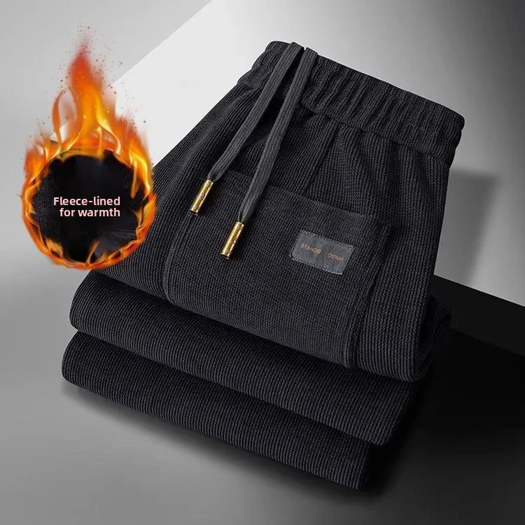 

Мужские вельветовые брюки, прямые брюки, свободный крой, зимняя мода, городские повседневные длинные брюки, теплая удобная рабочая одежда